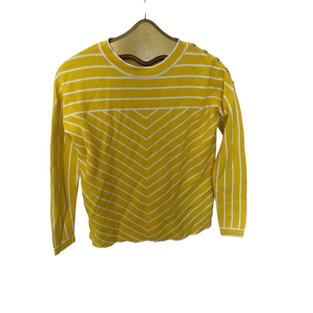 Karen Millen striped crewneck sweater sz xs - Picture 2 of 8